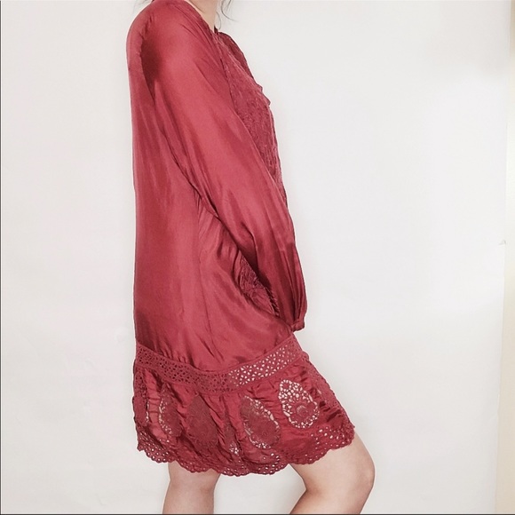 Johnny Was Dresses & Skirts - Vintage Johnny Was Embroidered Silk Eyelet Long Sleeve Tunic/Dress Size M